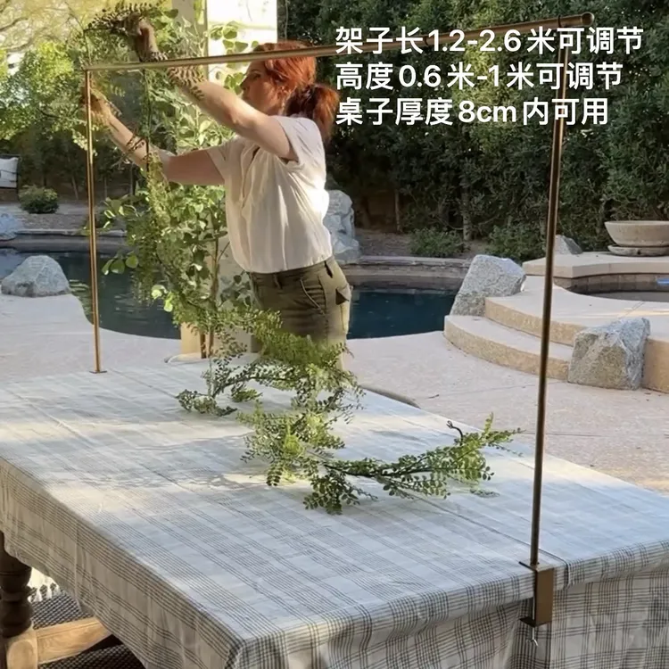 新款餐桌拱门圣诞节生日派对婚礼装饰西餐桌面浪漫聚会装扮