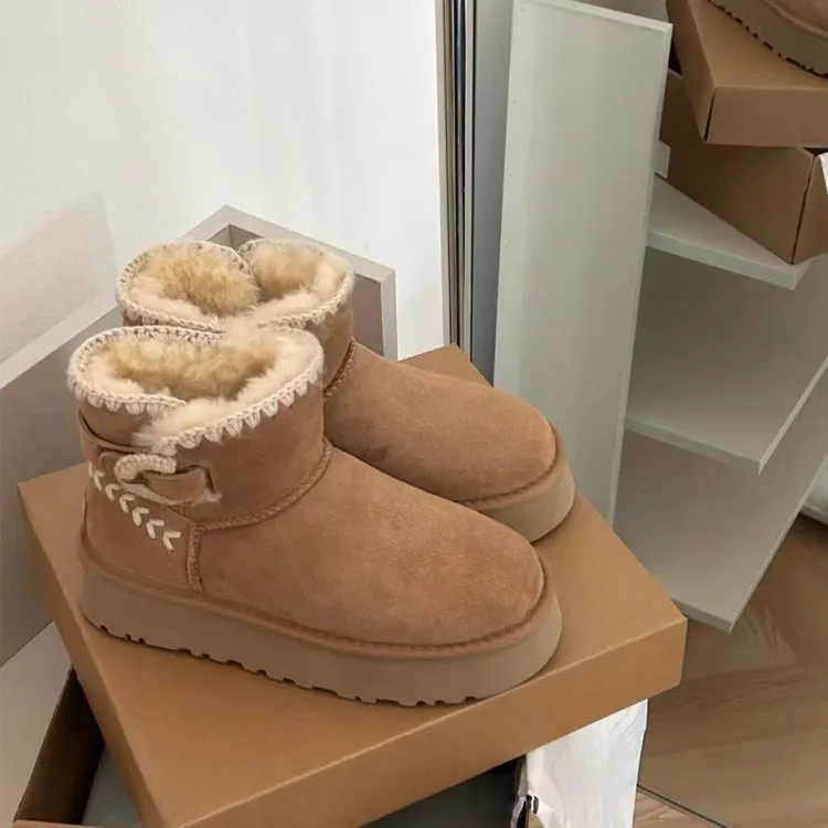 【维米克设计师版】明星同款ins版~冬季厚底防滑保暖皮毛一体雪地