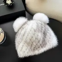 （大群推荐）2024新款冬季保暖编制水貂帽