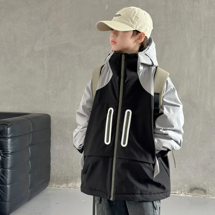 儿童装男童冬装外套2025新款中大童夹棉加厚秋冬款男孩冬季派克服