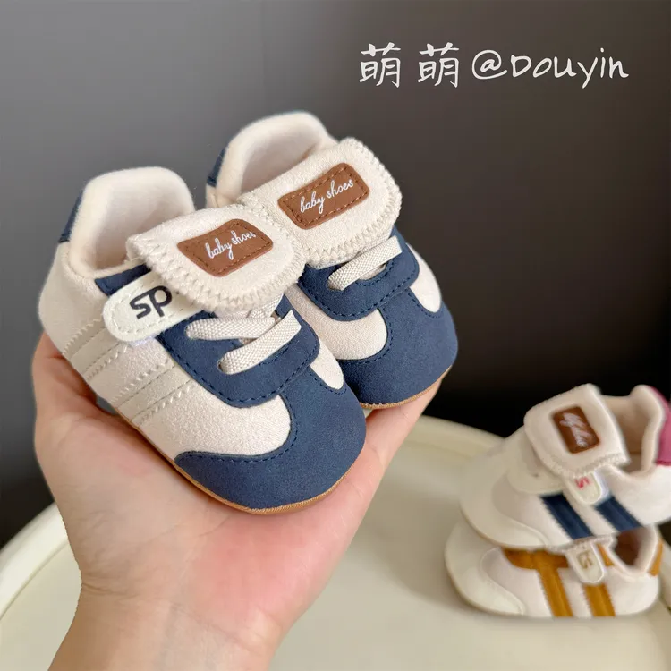 春秋婴儿软底学步鞋透气0-1岁男女宝宝6-9个月百搭休闲不掉单鞋