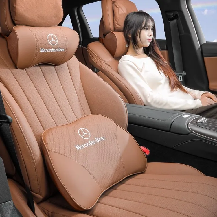 奔驰头枕护颈枕E级C级GLC汽车座椅靠背GLB腰靠E300lC260L车内用品