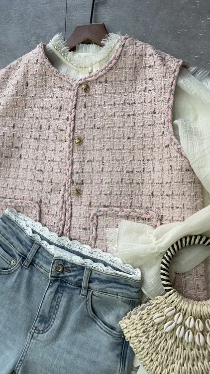 春款小香风马甲短款女款