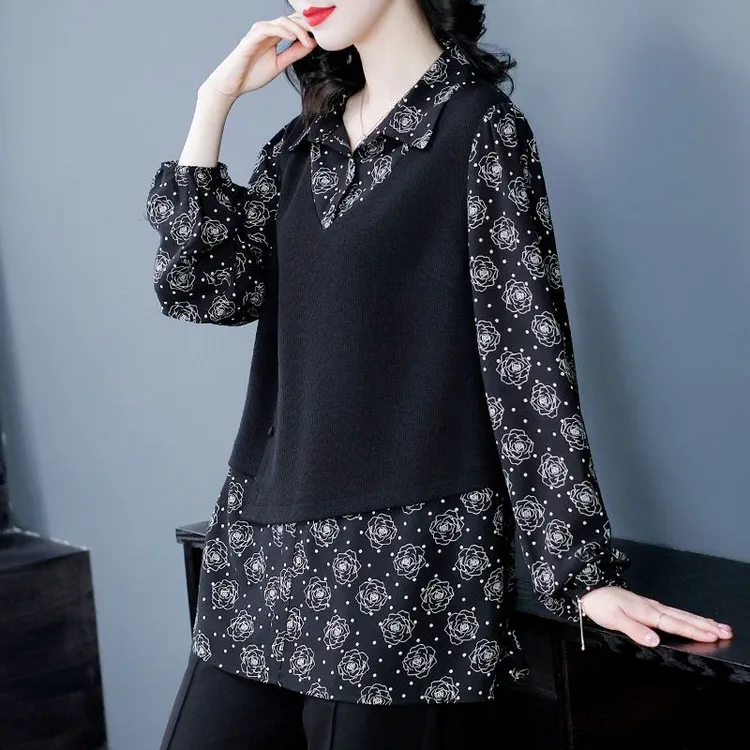 假两件衬衣女秋季长袖240033