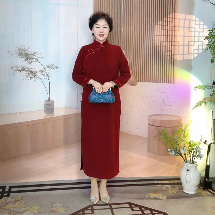 【喜气洋洋】秋冬季大码旗袍婚庆喜妈妈喜婆婆气质红色气质网红生日