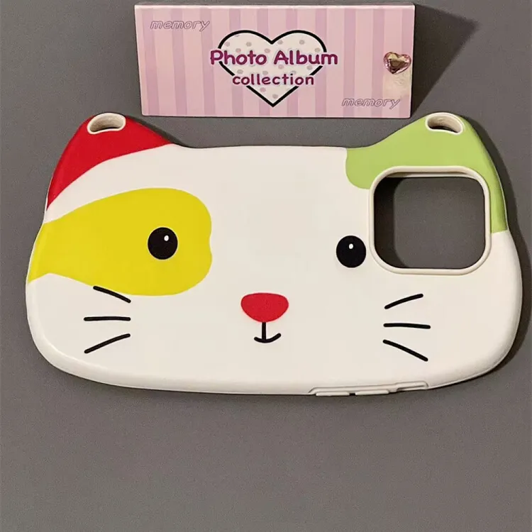 可爱皮质小怪猫咪适用于iphone16promax苹果15手机壳14可爱13防摔