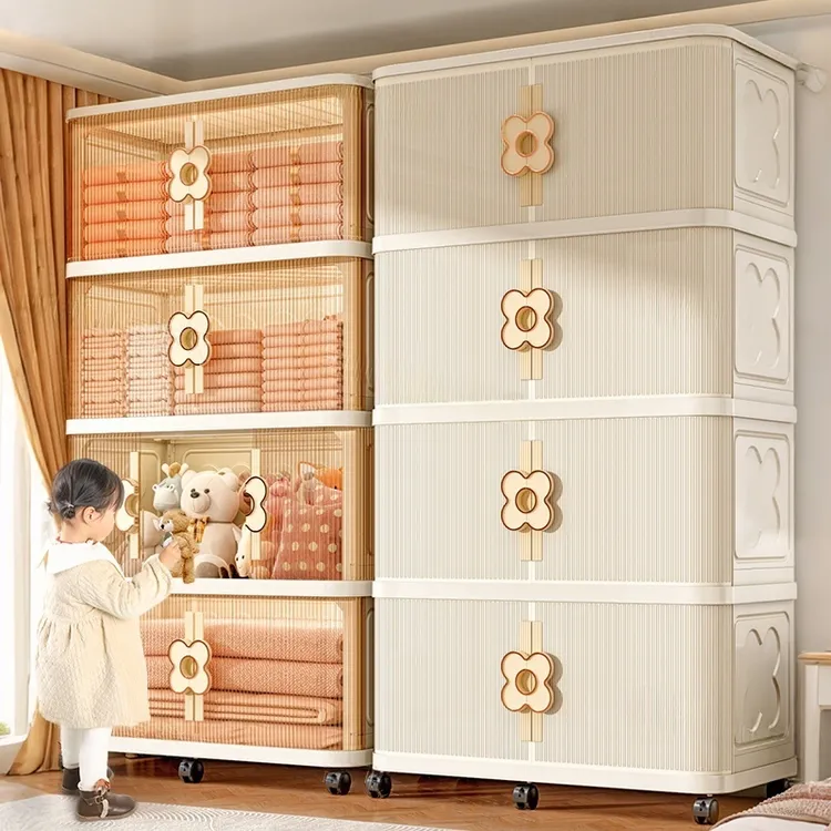 收纳柜储物柜多层家用推拉门收纳柜柜子衣物收纳整理柜收纳储物柜
