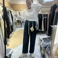 【真爱妈咪】5238孕妇秋款丝带款弹力牛仔直筒裤