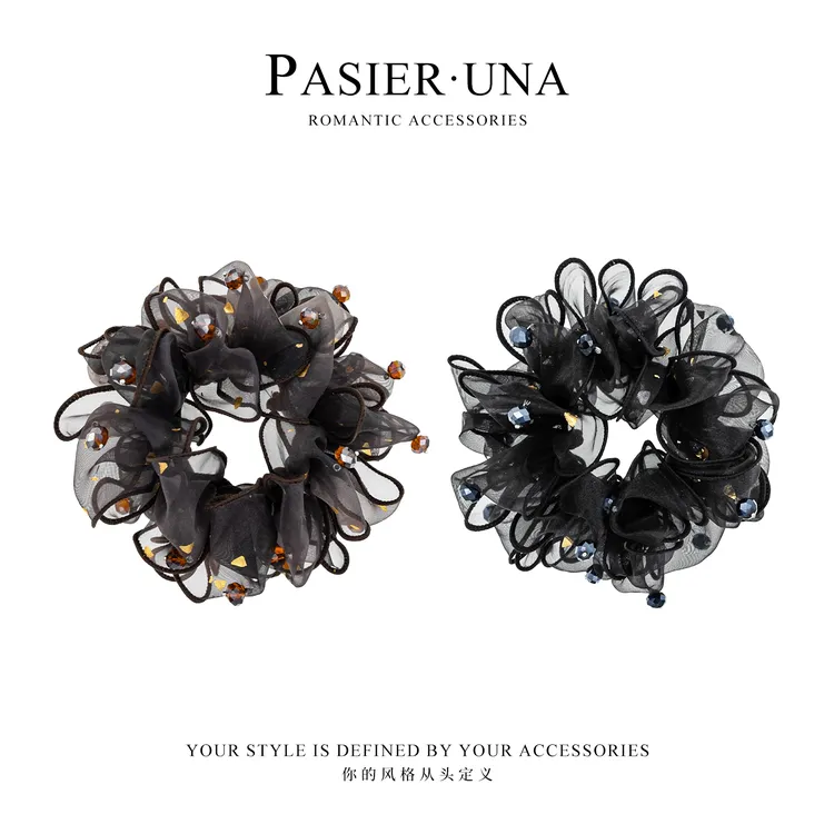 法式优雅星光珠珠发圈高弹力百搭发圈FB2901