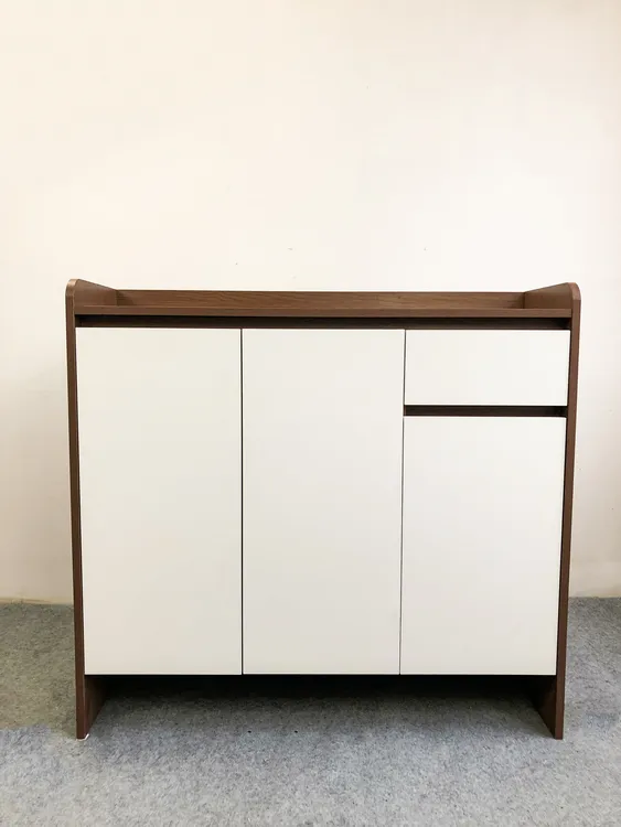 实木板香杉木生态板 中式 宋式美学 中古风 简约法式玄关隔断鞋柜