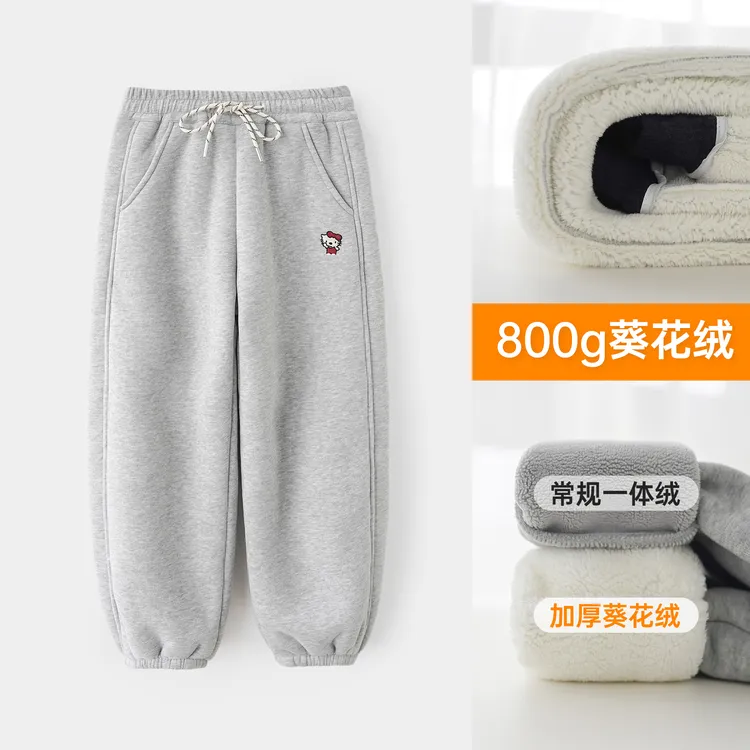 小菲特女童冬加绒卫裤中大童保暖直筒裤儿童加厚休闲裤HNKD58130