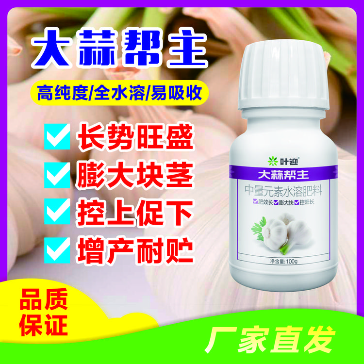 全水溶易吸收的大蒜膨大增产叶面肥，控上促下耐贮