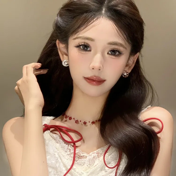 FULL GIRLISH耳环02303撞色月亮轻奢耳钉耳饰