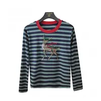 贝珠小鹿图案条纹长袖T恤-30273