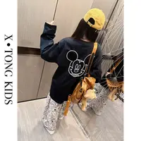 【X•TONG】早秋宽松阔版米奇头印花长袖T恤 8085