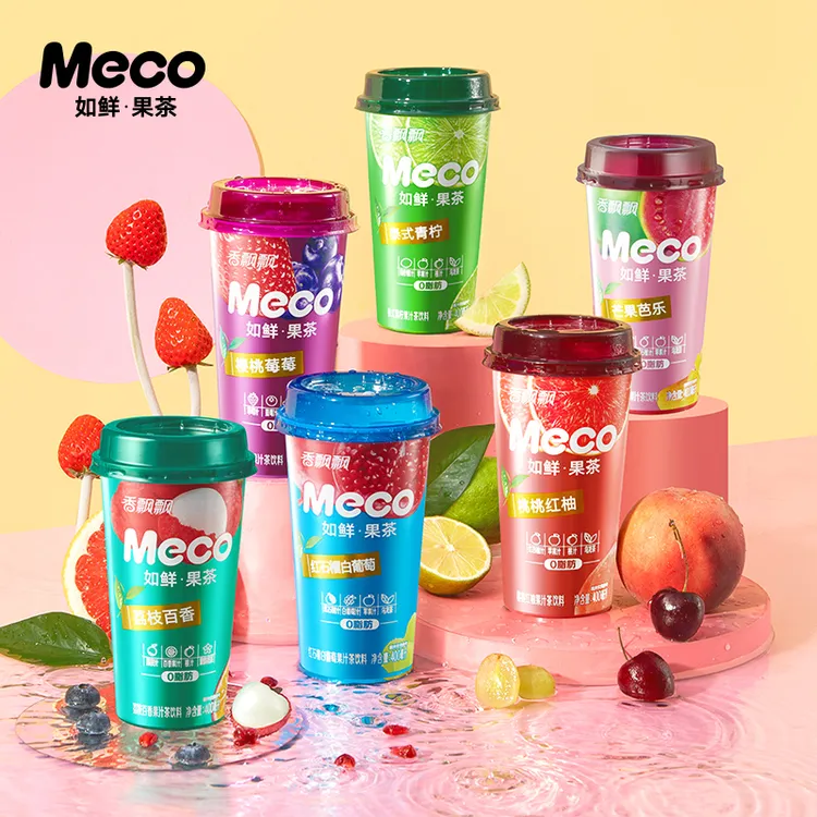 香飘飘Meco杯装果茶整箱400ml*8杯果汁饮料