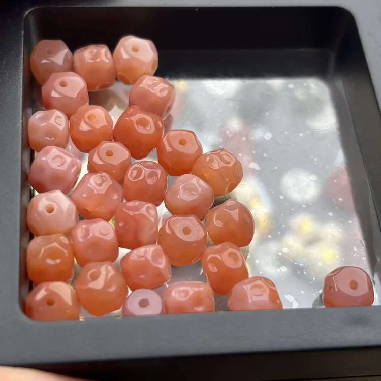 7mm左右粉糯满沙无相老型文玩配饰珠宝首饰饰品