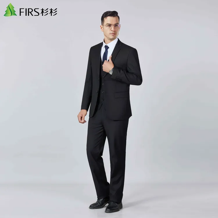 FIRS/杉杉高档【总裁系列】男士不开叉商务西服套装婚面试礼西装