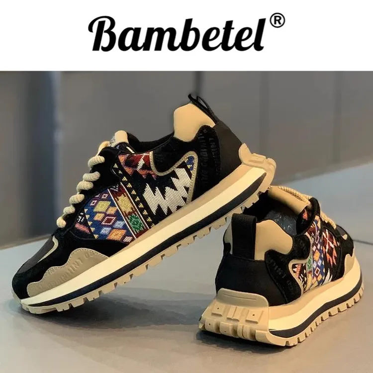 Bambetel潮牌男鞋秋冬新款低帮刺绣休闲鞋男士韩版百搭厚底增高
