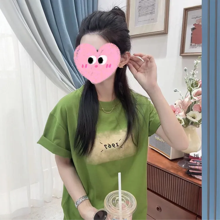 气质时尚设计感印花短袖t恤女装2025年夏季新款洋气减龄韩版上衣