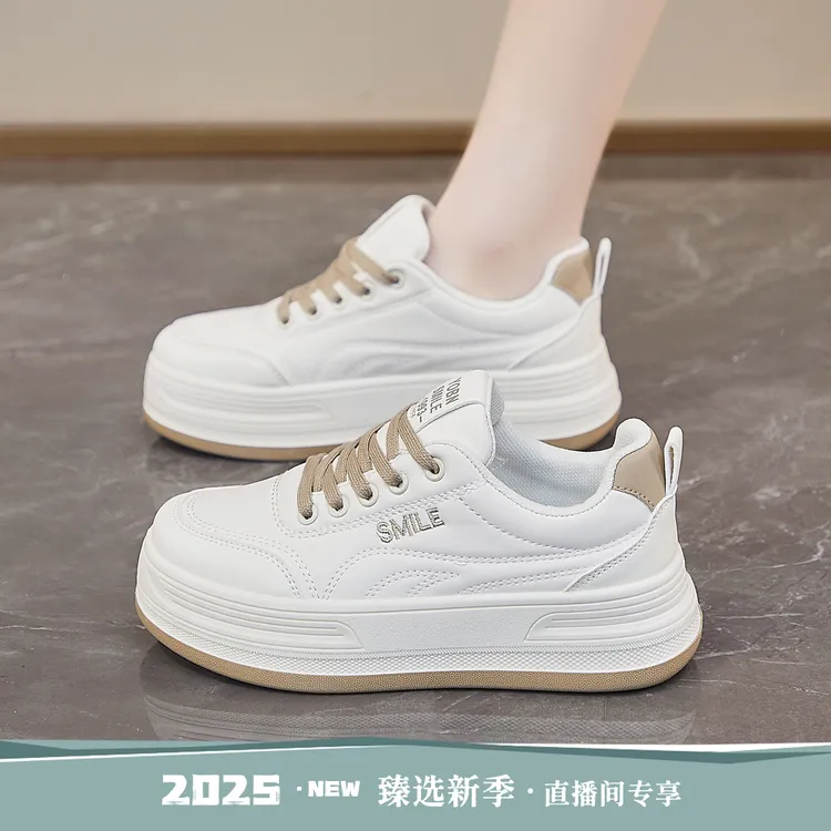 秋季小白鞋女2025新款百搭厚底防滑耐磨女鞋时尚透气学生休闲鞋子