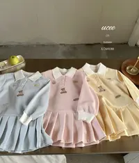 釉兮 25秋 9180女童卡通polo领卫衣裙（汉服）