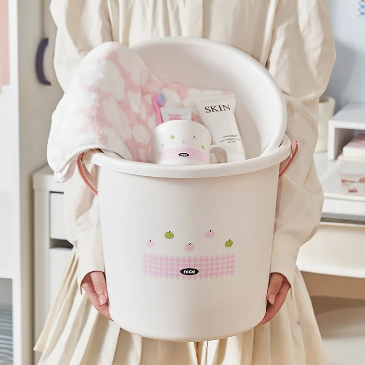 开学季多巴胺波点洗漱套装宿舍生活洗漱口杯洗衣桶脸盆大容量加厚