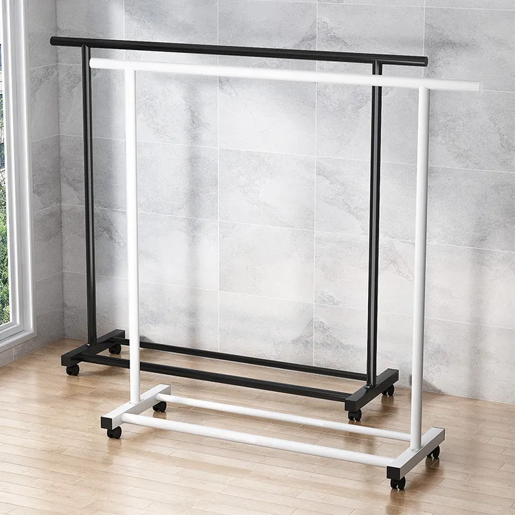 晾衣架落地折叠室内单杆式晒衣架卧室挂衣架家用简易凉衣服的架子