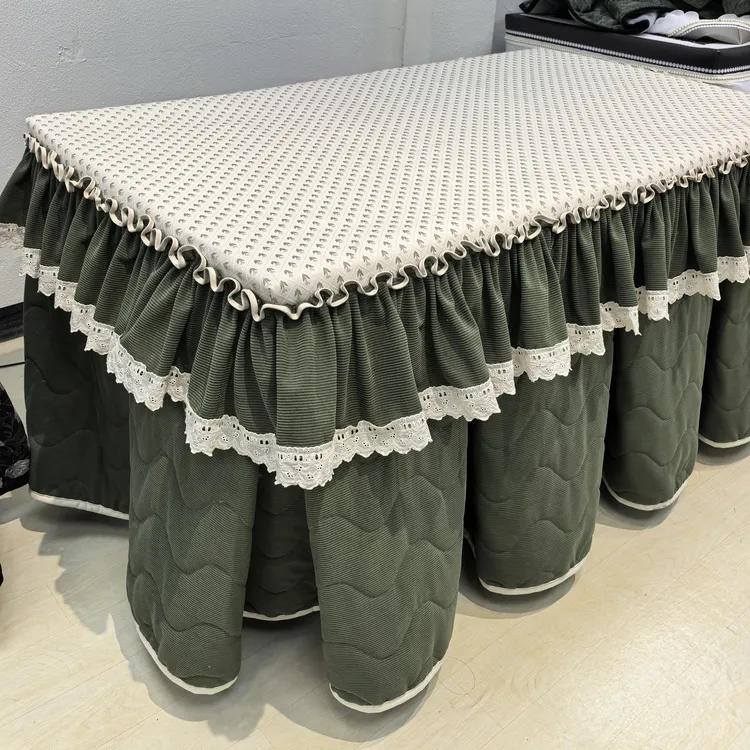 新款法式烤火罩电炉罩套加厚正方形奶油风复古电取暖桌罩套火套