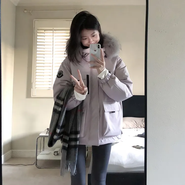 超好看派克羽绒棉服女2025年冬季新款韩系大毛领加厚工装棉衣外套