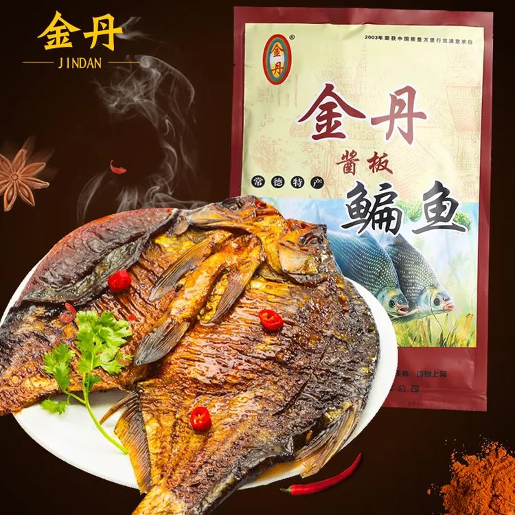 金丹酱板鱼湖南特产风干干手撕鱼鳊鱼常德特色香辣鱼零食小吃150g