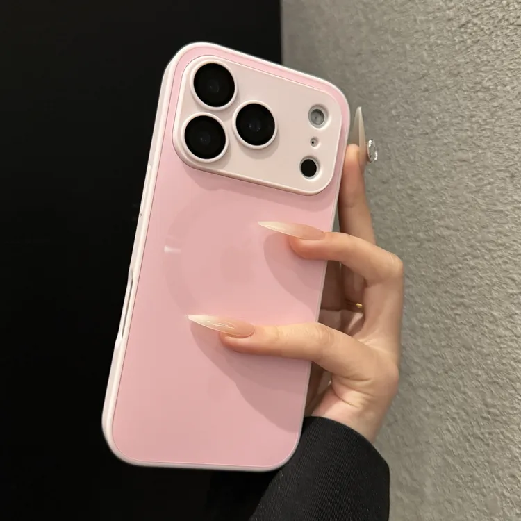 肤感轻砂磁吸适用苹果17promax手机壳小众iPhone16时尚15简约14女