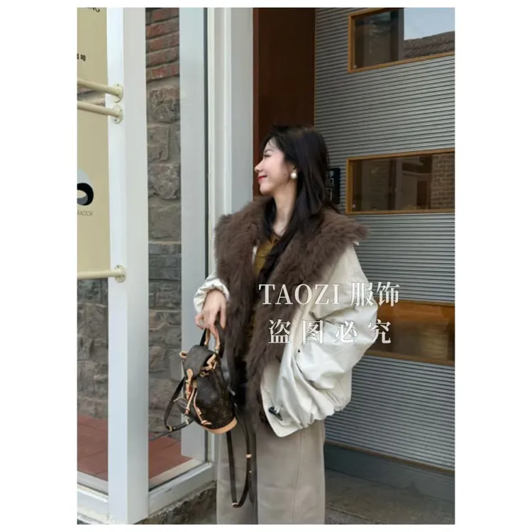 01177【鹅王大白鹅】狐狸毛复古大毛领鹅绒服派克服