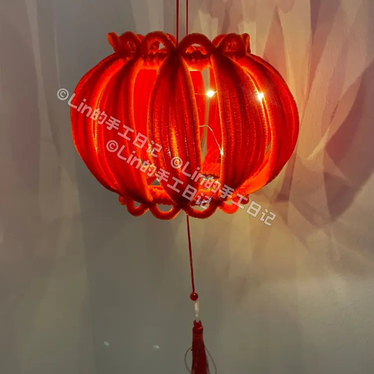 原创DIY手工灯笼材料包《浪逐月》新年红灯笼花灯材料包创意手工