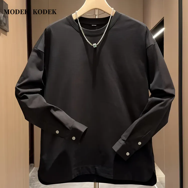 MODEK KODEK潮牌男士长袖百搭圆领宽松休闲卫衣春秋季潮流打底衣