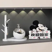 轻奢高档暴力熊入户钥匙收纳玄关摆件欢迎回家鞋柜置物架家居装饰