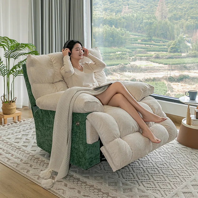 头等舱单人沙发椅网红多功能客厅家用按摩摇椅布艺云朵懒人沙发椅
