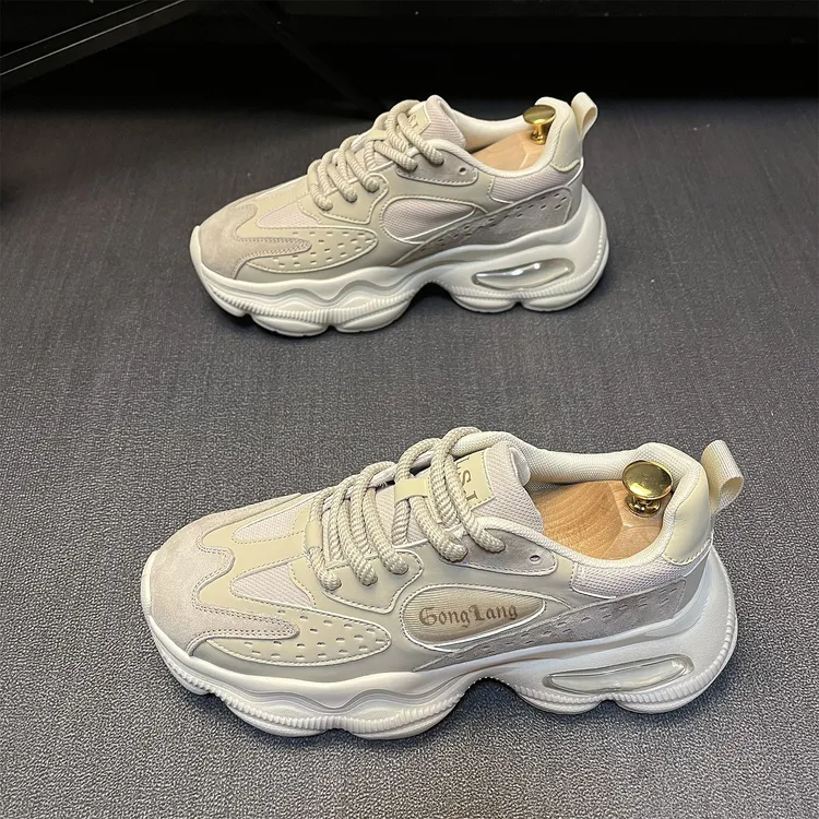 老爹鞋2025秋季款网红时尚百搭透气小白鞋运动鞋韩版休闲网面潮鞋