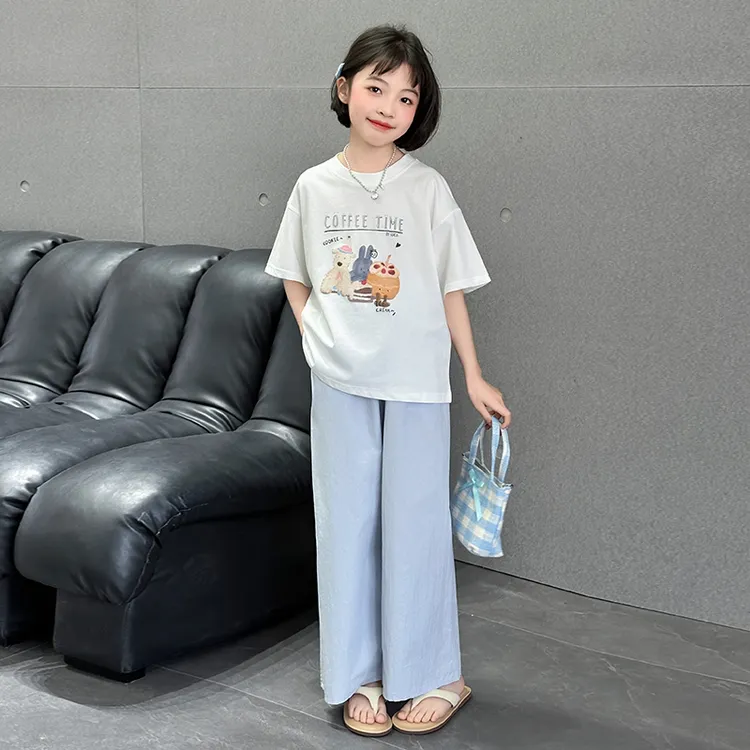 女童套装夏季2025新款中大童休闲衣服夏装小女孩宽松两件套12岁潮