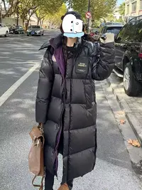 黑金贴标长款冬款外套