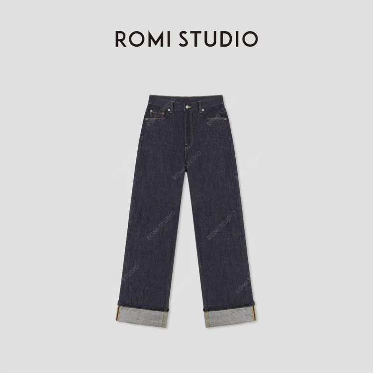 ROMI STUDIO“日本牛仔”100%斜纹棉肌理感直筒牛仔裤 RW24AX80918