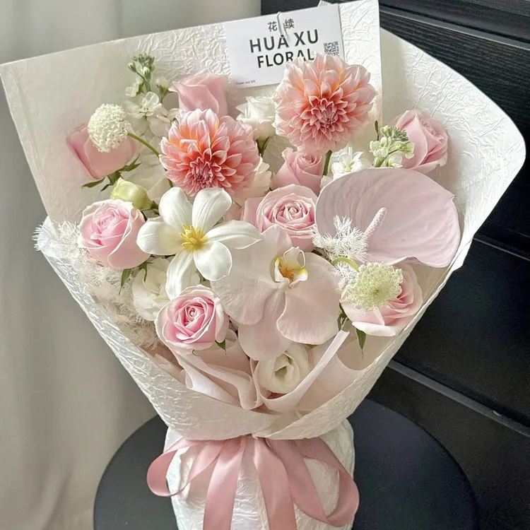 【全国可送】奶油桃子鲜花创意花束送老婆节日生日团购礼物惊喜告白