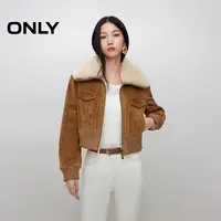 ONLY2025秋季新款潮酷风短款正肩设计长袖皮衣外套女|125428001