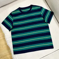 夏季新款宽松显瘦撞色条纹简约休闲短袖T恤MA5SYDZ0555