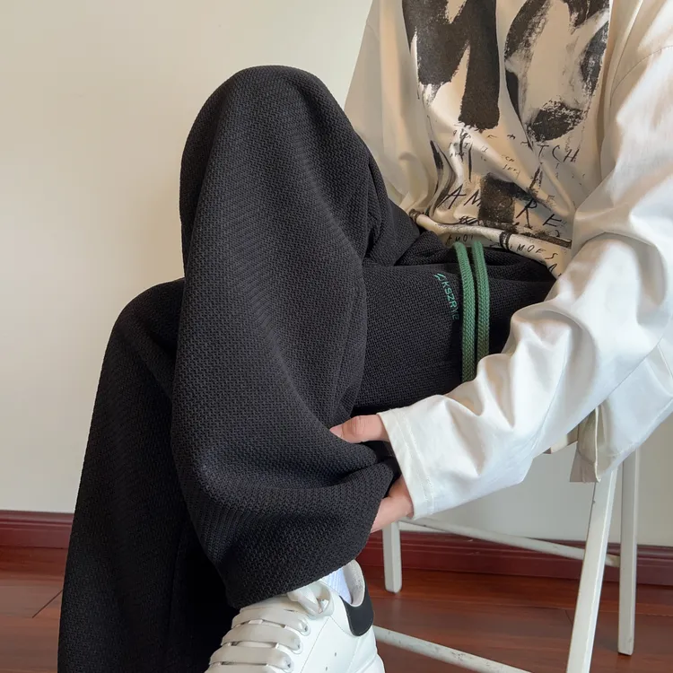 BAOZAN/爆赞休闲裤男款百搭秋冬季卫裤宽松直筒阔腿休闲长裤子