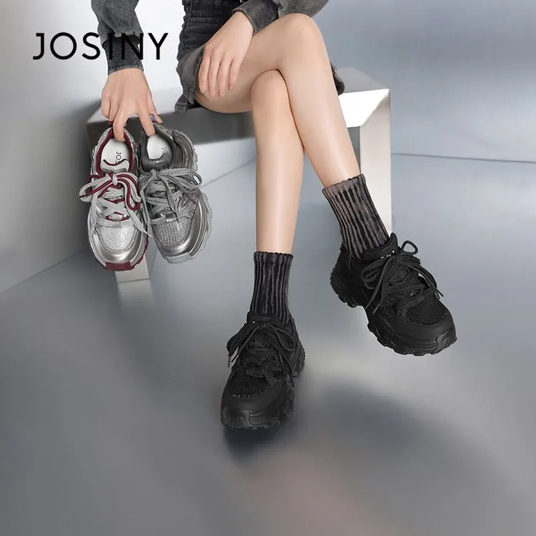 卓诗尼老爹鞋女2025秋冬款爆款厚底时尚增高休闲运动鞋运动休闲鞋