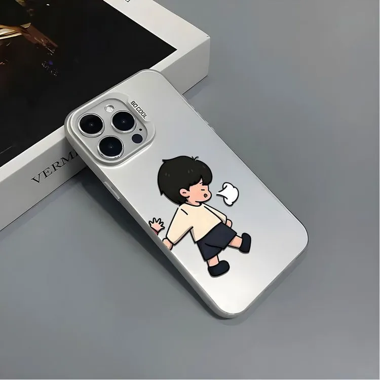 情侣手机壳16适用于苹果15promax可爱iphone14文字12/11新款彩银