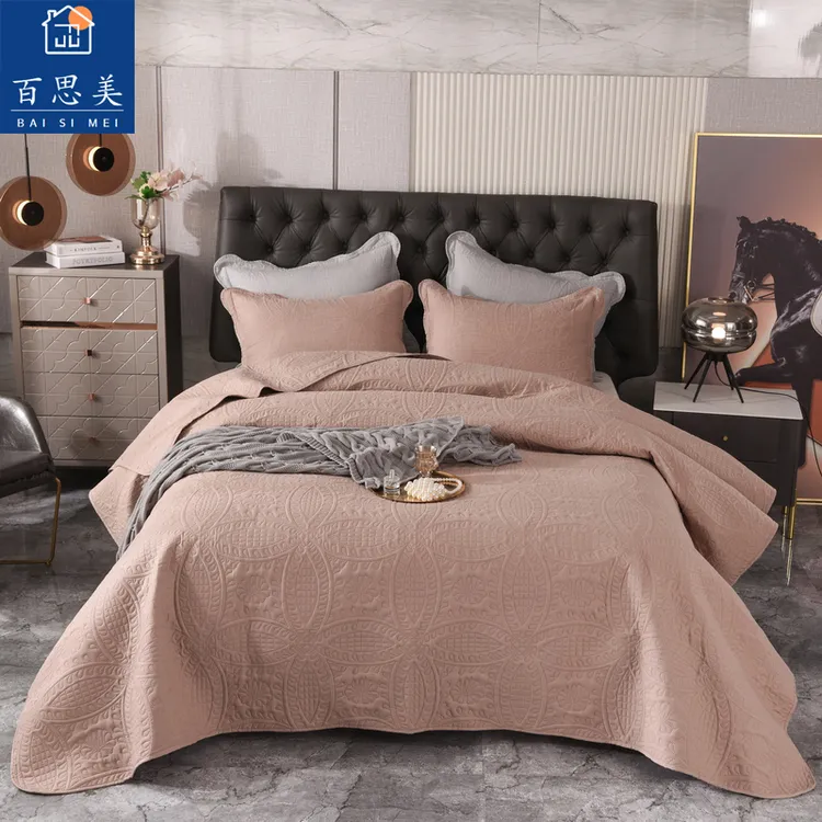 新款加厚复古轻奢床盖多功能纯色单件夹棉床单多功能防尘四季通用