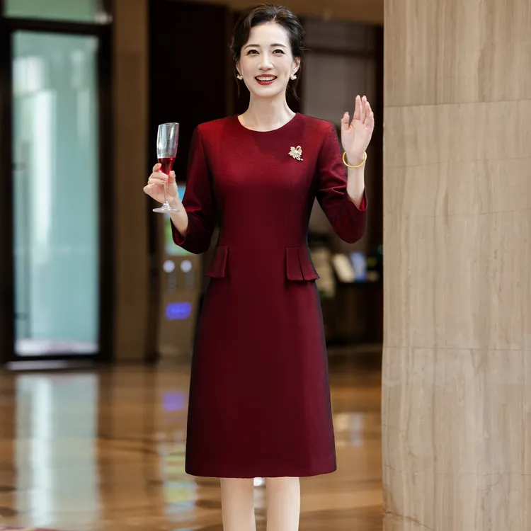 喜妈妈女方母亲婚宴结婚礼服高贵年轻高端矮个子喜婆婆衣服晚礼服