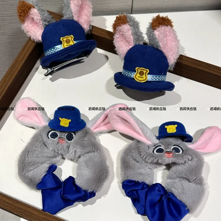 秋冬款疯狂城朱迪发圈动物系列发圈毛绒发夹可爱百搭高马尾丸子头